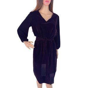 Lauren Ralph Lauren Eggplant Color Blouson Velvet dress